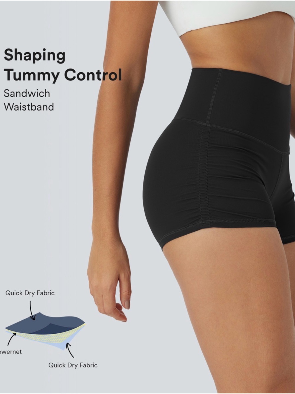 Halara High-Waist Shaping Tummy Control Shorts - Black